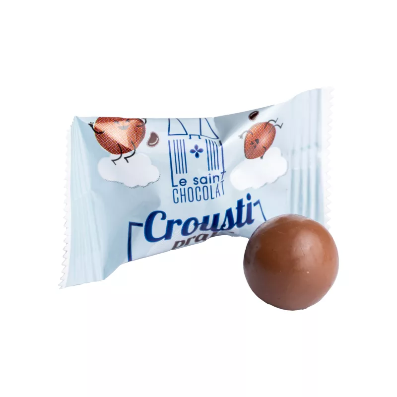 Crousti pralin : billes soufflées enrobées de chocolat  Crousti pralin : billes soufflées enrobées de chocolat