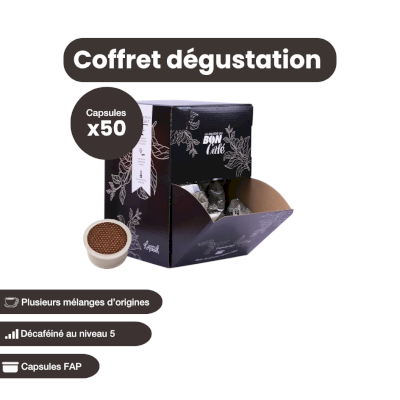 Coffret dégustation : 50 capsules de café Coffret dégustation : 50 capsules de café